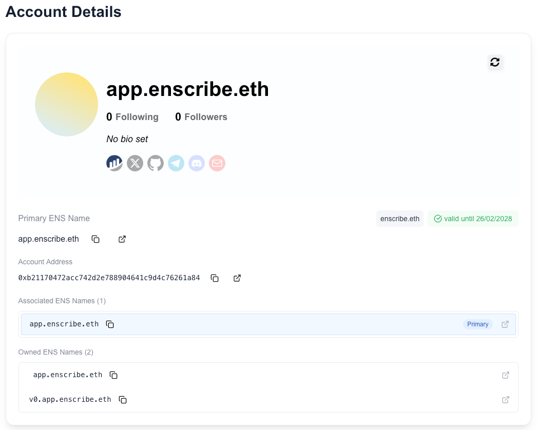 Account details