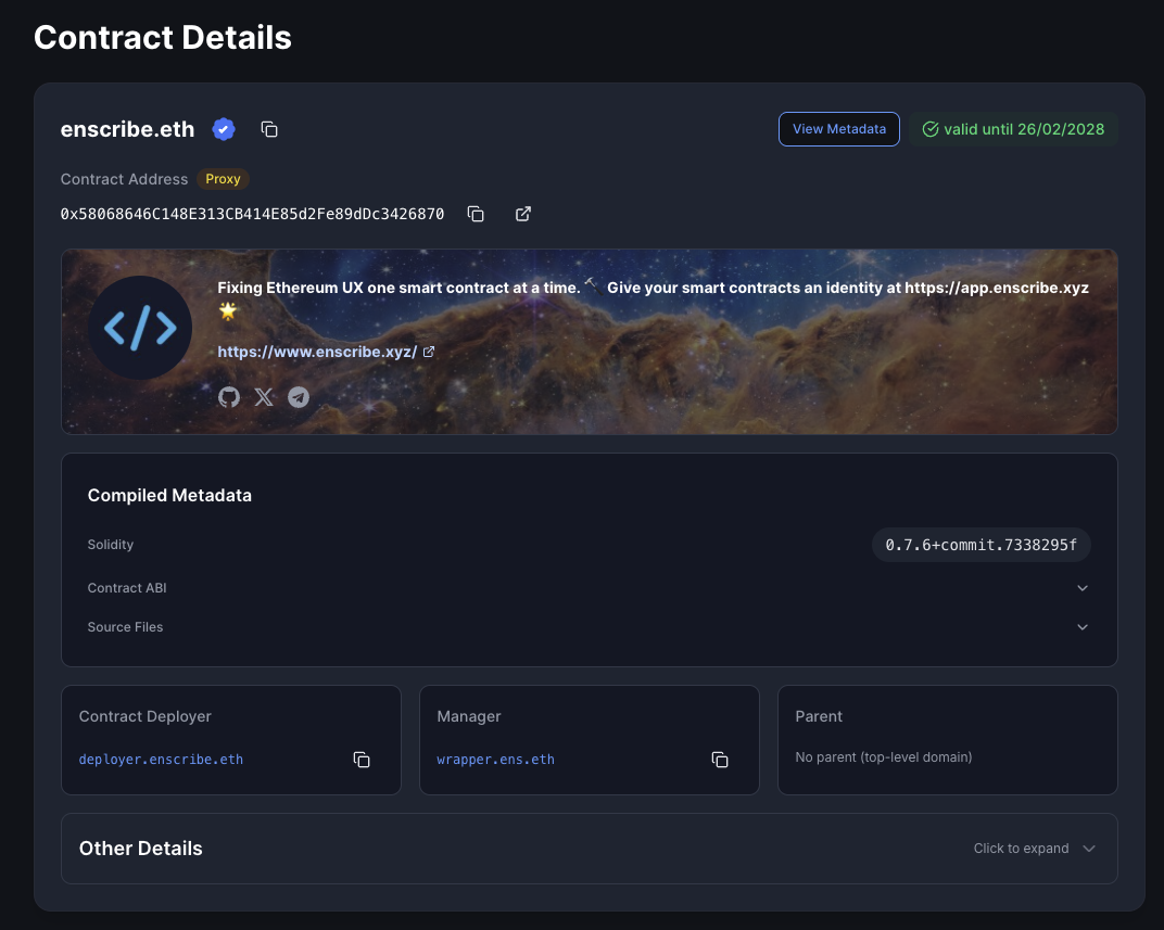 Enscribe.eth in the Enscribe App