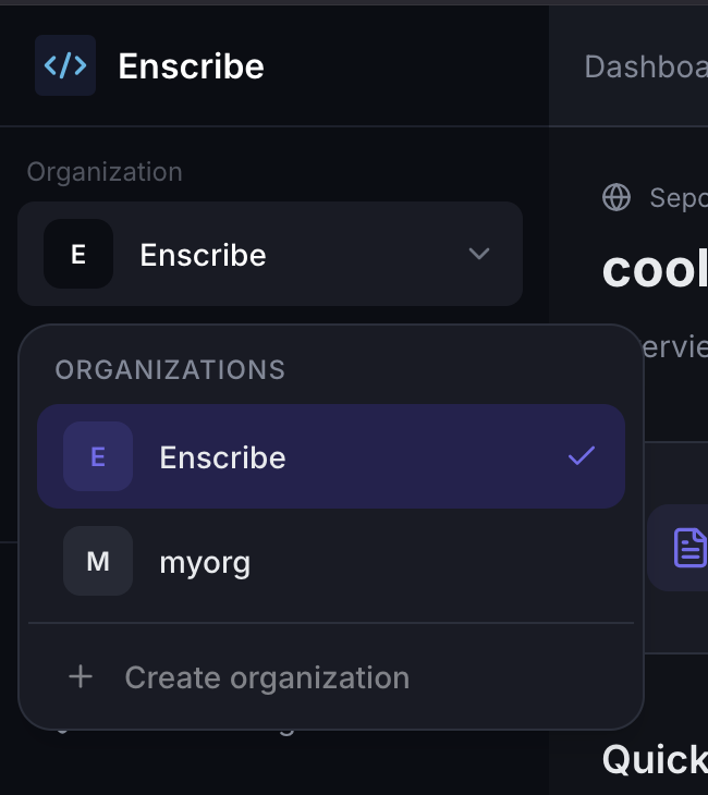 create organization