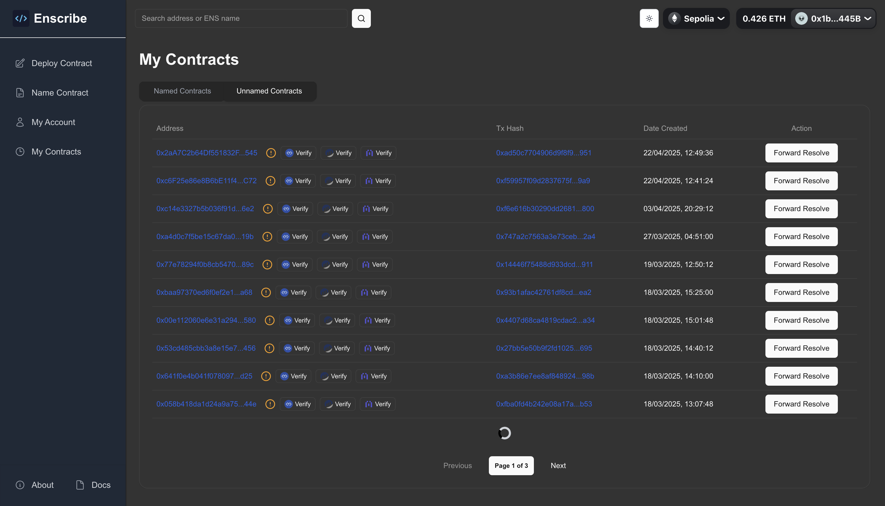 My Contract History