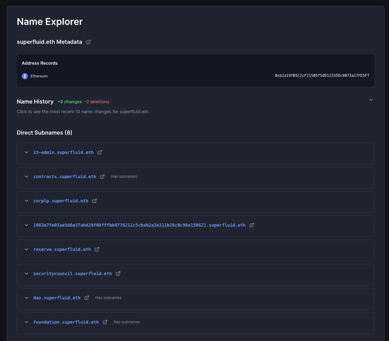 Superfluid contracts in the Enscribe App