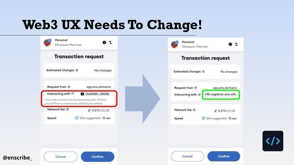 Web3 UX Needs to Change slide